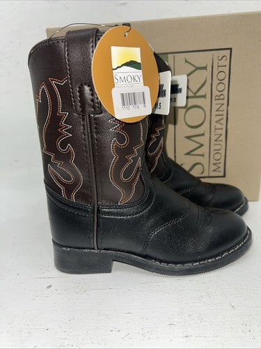 New Children Black Smoky Mountain Cowboy Boots. 1110 C 11.5 11 1/2. 24-109
