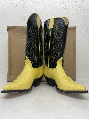 New Women’s Yellow Texas Brand Cowboy Boots. L 1991018 M. 16-77