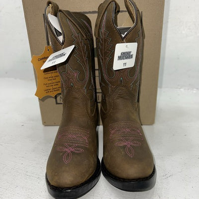 New Children’s Brown Smoky Mountain Cowboy Boots. 3531C 11 D. 24-66