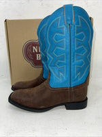 New Women’s Brown And Blue Nocona Cowboy Boots. NK5050  6 D. 20-134