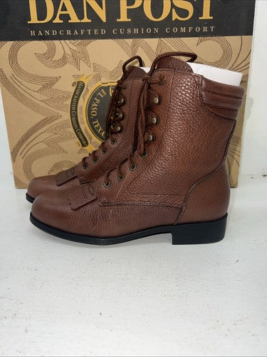 New Women’s Brown Lace Up Acme Cowboy Boots. 6 M. 20-122