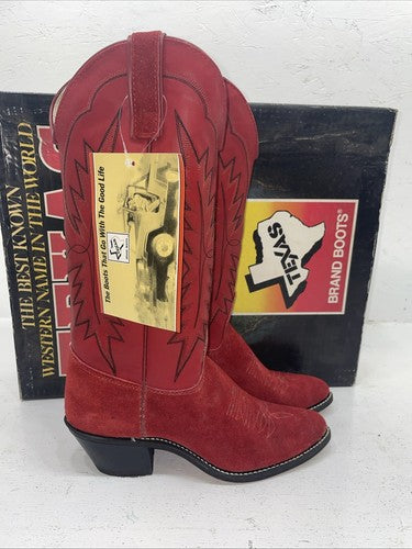 New Women’s Red Texas Brand Cowboy Boots. L 490692 7 M. 18-17