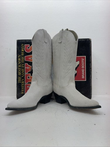 New Women’s White Texas Brand Cowboy Boots. L 198917 9 M. 15-96