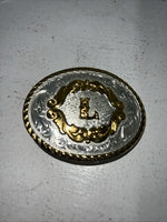 New Women’s Montana Silversmiths Good Silver “L” Belt Buckle. 5000L A-102