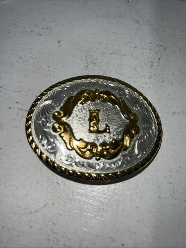New Women’s Montana Silversmiths Good Silver “L” Belt Buckle. 5000L A-102