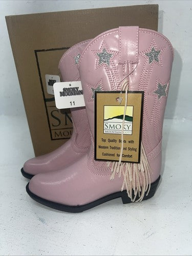 New Children’s Pink Smoky Mountain Cowboy Boots. 1058C 11 D. 24-82