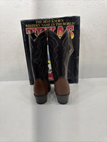 NEW Men’s Brown / Black Texas  Brand Western Boot Size 7.5. 2-1.