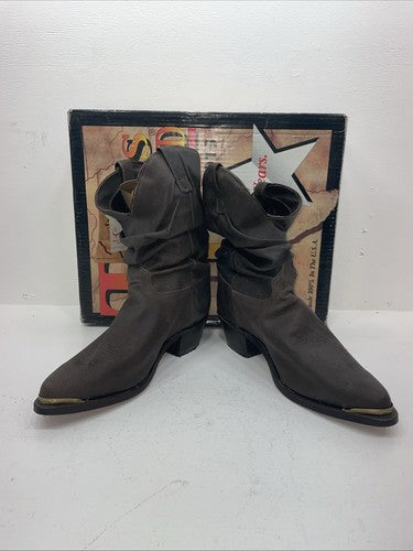 New Men’s Brown Texas Brand Cowboy Boots. M 471 12 E E. 9-42