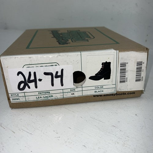 New Children’s Black Lace Up Smoky Mountain Cowboy Boots. 3009C 11 R. 24-74