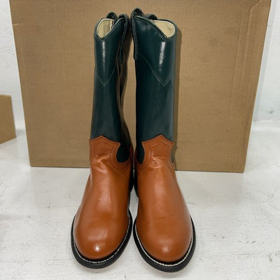 New Women Green And Orange Texas Brand Cowboy Boots. S431 6 M. 20-71