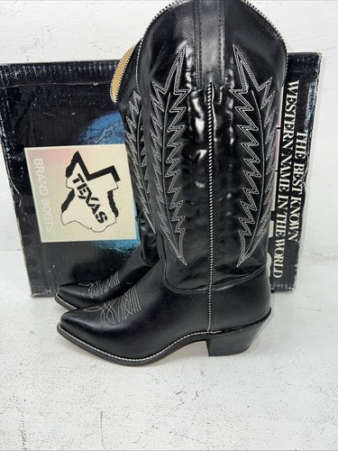 New Women’s Black Texas Brand Cowboy Boots. 4800 7 M. 18-103