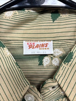 New Men’s ELY Plains Yellow Green Floral Long Sleeve Pearl Snap 15.5 Medium T-11