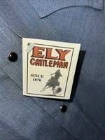 New Men’s Blue Bull ELY Cattleman Short Sleeve Pearl Snap Shirt. M P-36