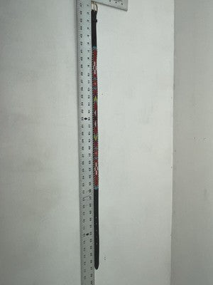 New Black Genuine Leather Beaded 32” Belt Z-36