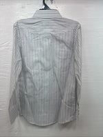 New Kids White Horse Gray Stripe Long Sleeve Pearl Snap Large DD-29