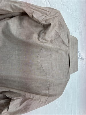 New Men’s H Bar C Brown Simple Long Sleeve Pearl Snap 15.5 Medium Q-28
