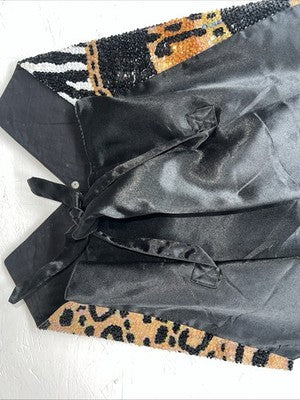 New Men’s Fashion Fantasy Black Cheetah Zebra Tuxedo Suit Vest Medium WW-62