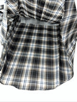 New Men’s Brown Plaid ELY Cattleman Long Sleeve Pearl Snap Shirt. L Tall P-68
