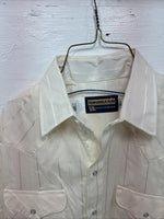 New Men’s Panhandle Slim Yellow Stripe Short Sleeve Pearl Snap 16.5 Large X-11