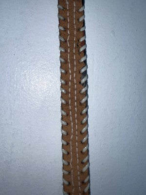 New Black Genuine Leather Beaded 32” Belt Z-36