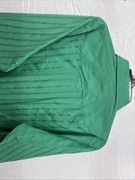 New Men’s White Horse Green Stripe Long Sleeve Pearl Snap Large Q-64