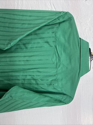 New Men’s White Horse Green Stripe Long Sleeve Pearl Snap Large Q-64
