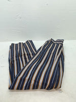 New Vintage Blue And Brown Striped Fenton Polyester Pants #656 SS-76