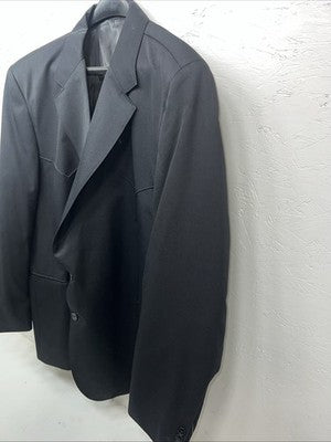 New Men’s Circle S Black Suit Jacket 56L #25832 S-610