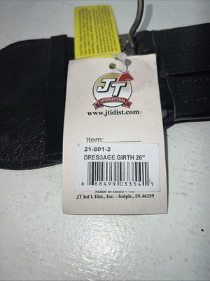 New EQUIROYAL Black 26” Dressage Girth #21-601-2 BB-10