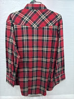 New Men’s ELY Cattleman Red Plaid Long Sleeve Pearl Snap XL O-55