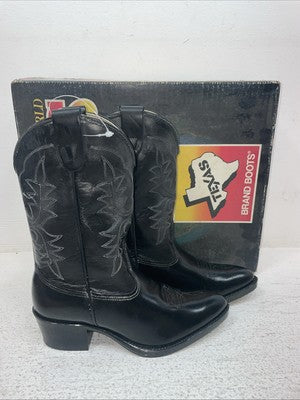 New Kids Black Texas Brand Cowboy Boots. C 2500 13.5 13 1/2 D. 23-69