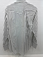 New Men’s H Bar C Black White Stripe Long Sleeve Pearl Snap 16.5 X 34 Large R-28