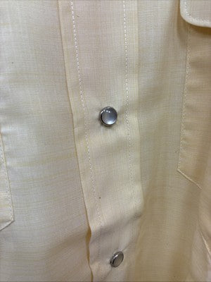 New Men’s Mesquite Yellow Long Sleeve Pearl Snap 15.5 X 34 Medium R-24