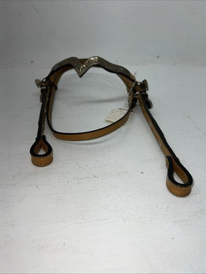 New Congress Leather Headstall W Spilt Reins Metal Plate Browband #6853 U-27