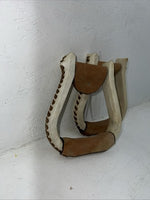 New Tough 1 White Rawhide Laced 3” Stirrups #57-1422 FF-10