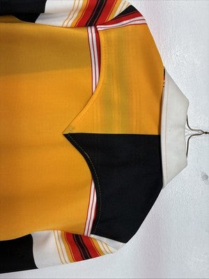 New Women’s Panhandle Slim Yellow Black Design Long Sleeve Button Up 12 TT-131