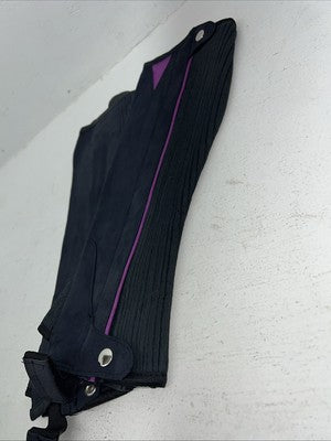 New Tough 1 Equi-Grip Purple Navy Synthetic Half Chaps #63-76 H-512