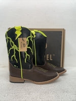 New Youth Black DBL Barrel Cowboy Boots. 4475802 4. 22-56