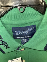 New Men’s Green Wrangler Short Sleeve Polo Shirt Large P-40