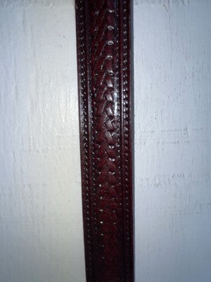 New Cherry Black Genuine Leather Tooled 34” Belt #591 JJ-32