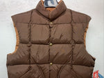 New Men’s Brown Comfy Reversible Puffer Vest Medium #5632 S-605