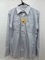 New Men’s H Bar C Gray Designed Long Sleeve Pearl Snap 15.5 Medium Q-48