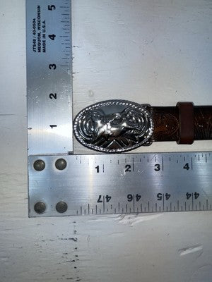 New Brown Genuine Leather Double S Tooled Duck 26” Belt #3013002 NN-61