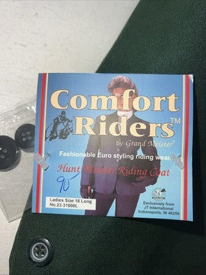 New Women’s Comfort Riders Green Hunt Meister Riding Coat 18 Long II-610