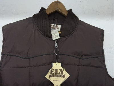 New Men ELY Cattleman XL Brown Puffer Vest #241120 LLL-48