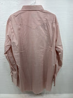 New Men’s H Bar C Pink Long Sleeve Pearl Snap 17 X 34 XL T-92