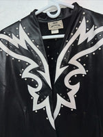 New Women’s Black White Leather Jacket 2XL RR-22