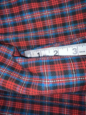 New Vintage Blue And Red Plaid Polyester Pants #5423719 3A-125