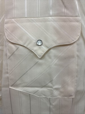 New Men’s Panhandle Slim Yellow Stripe Short Sleeve Pearl Snap 16.5 Large X-11