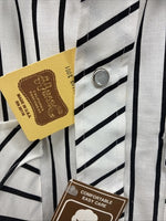 New Men’s H Bar C Black White Stripe Long Sleeve Pearl Snap 16.5 X 34 Large R-28